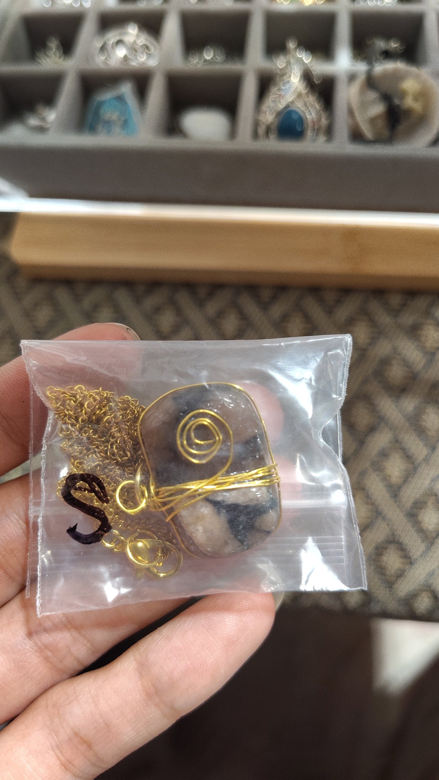 Wrapped Geode/Shell Necklaces