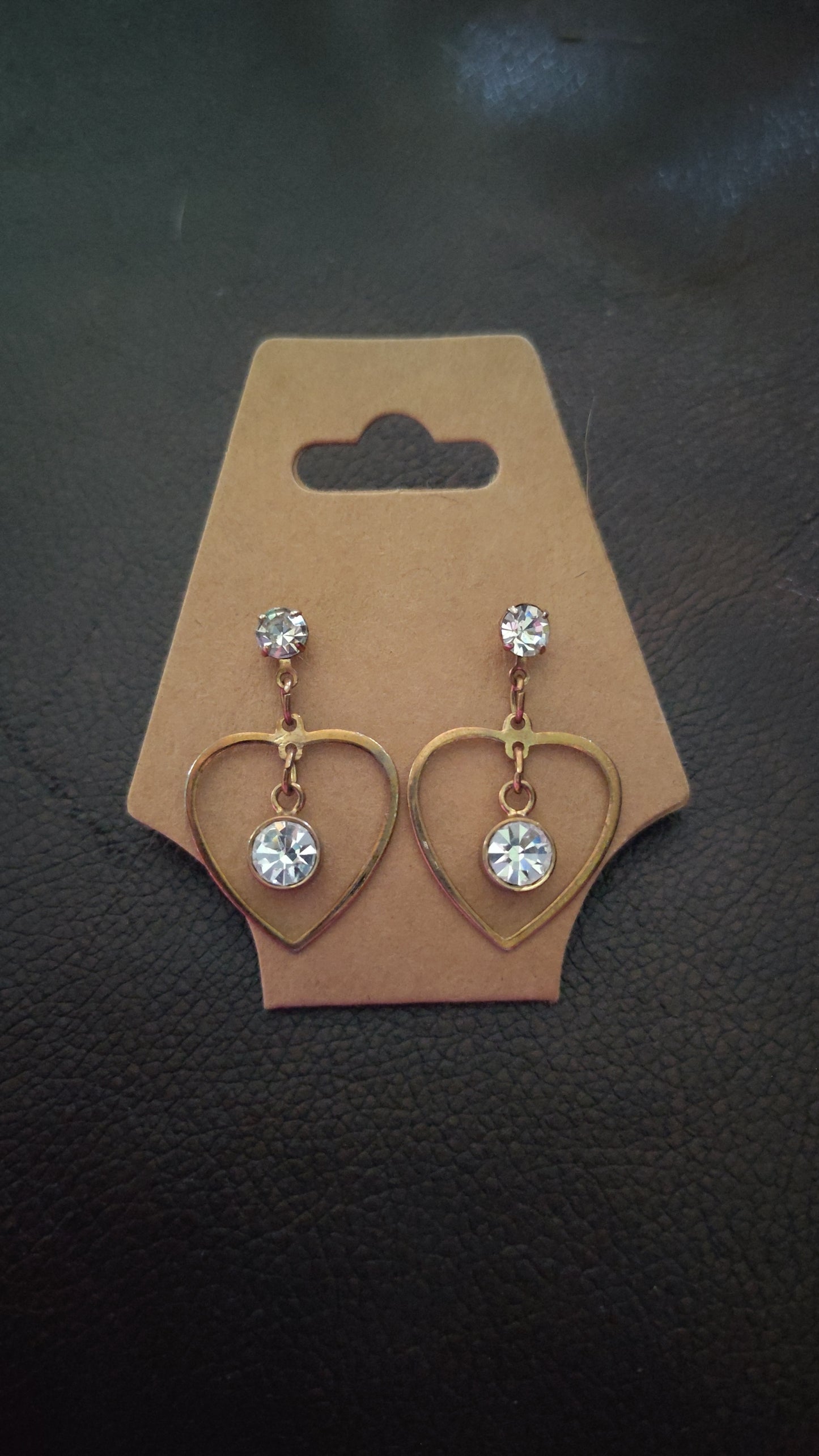 Short Dangle Heart Earrings