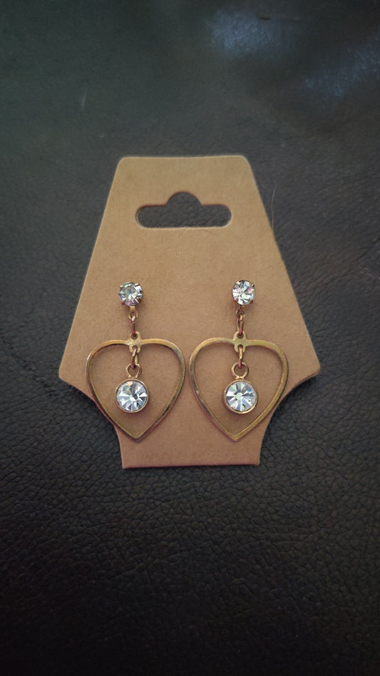 Short Dangle Heart Earrings