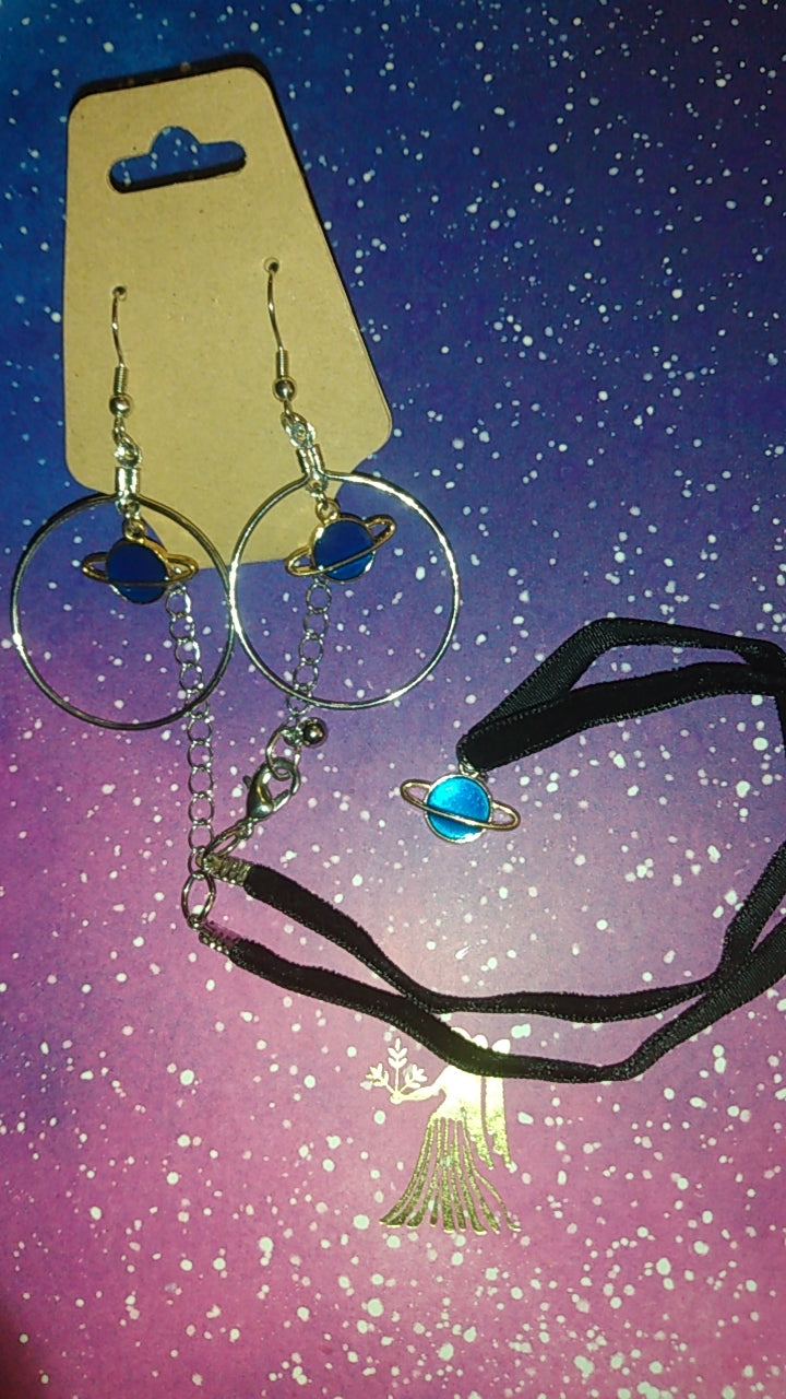 Space/Cat Earrings/Necklace Sets