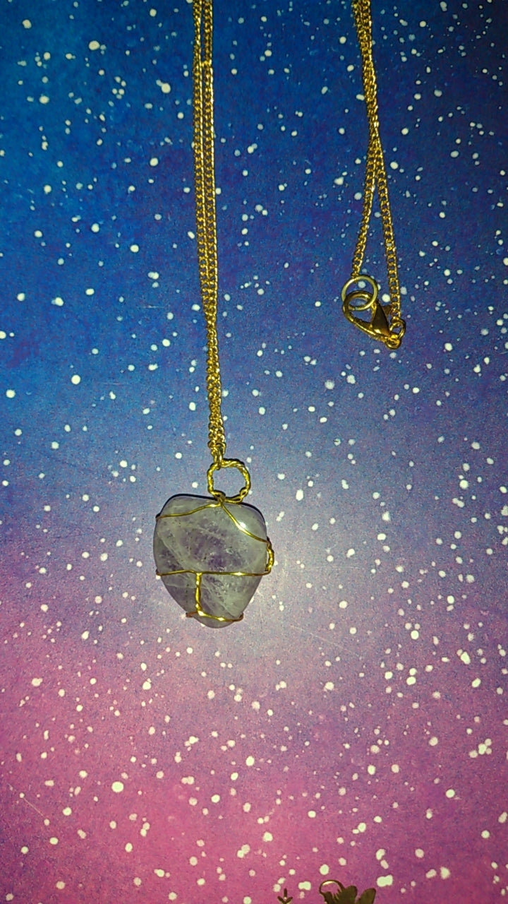 Wrapped Geode/Shell Necklaces