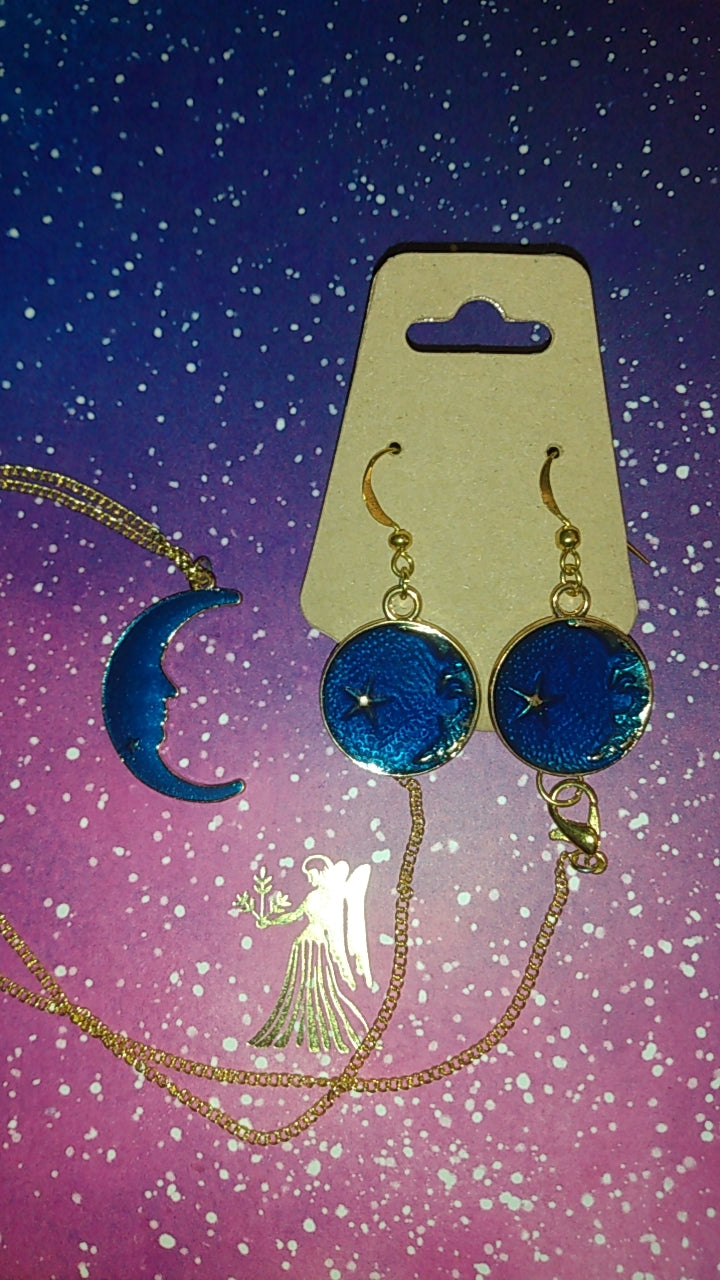 Space/Cat Earrings/Necklace Sets