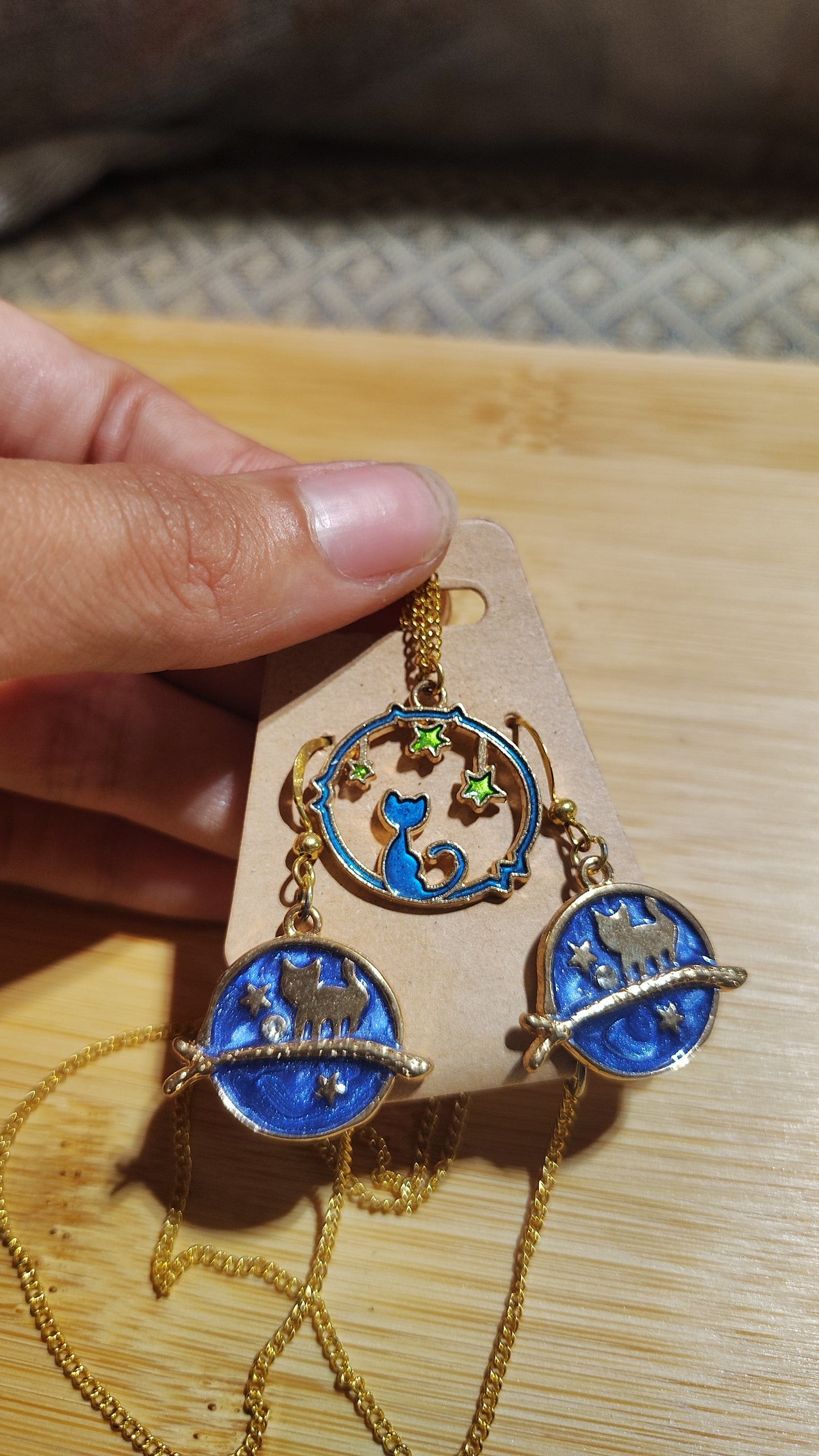 Space/Cat Earrings/Necklace Sets
