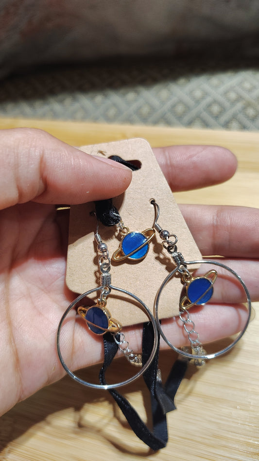 Space/Cat Earrings/Necklace Sets