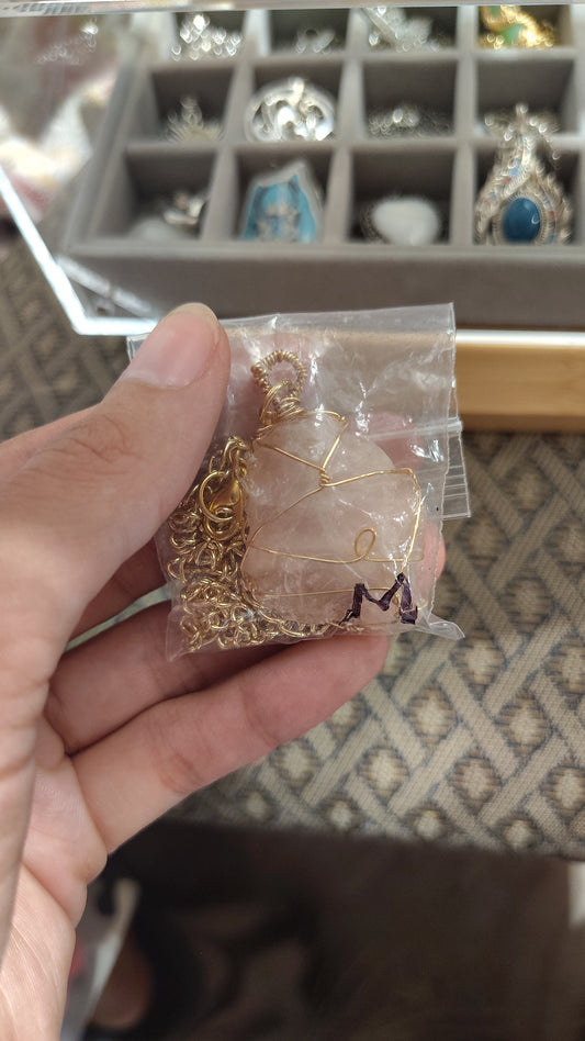 Wrapped Geode/Shell Necklaces